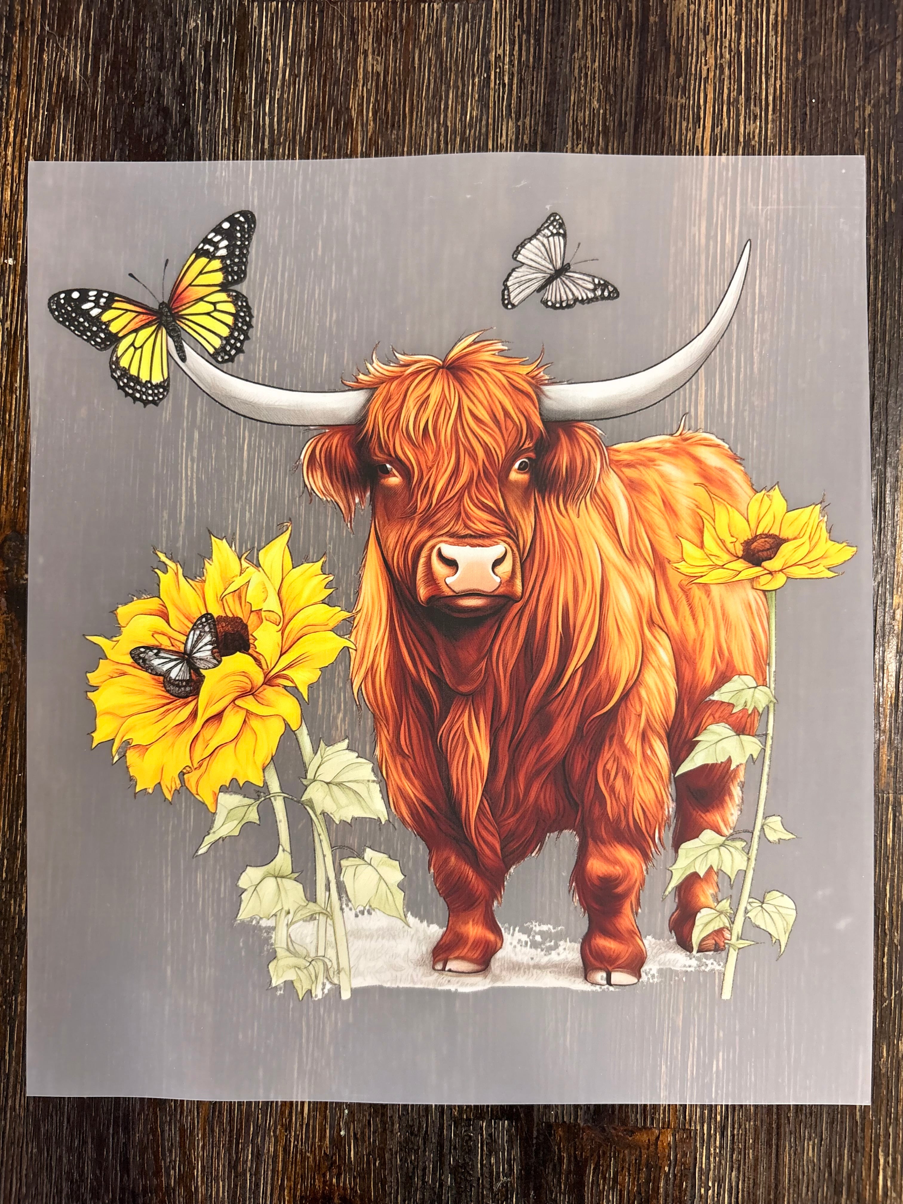 Highland Cow DTF Transfers